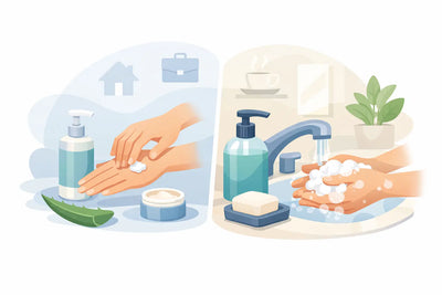 Desinfizierende Handcreme und Handseife im Alltag