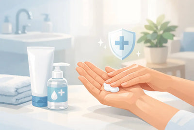 Desinfizierende Handcreme als Pflegehilfsmittel