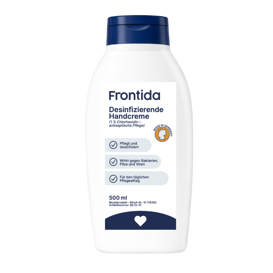 Frontida pflegende Handcreme mit 1 % Chlorhexidin, 500 ml